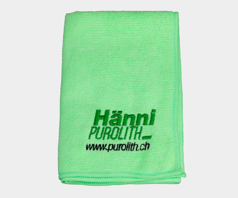 Das PUROLITH TUCH mit dem Hänni PUROLITH Logo.